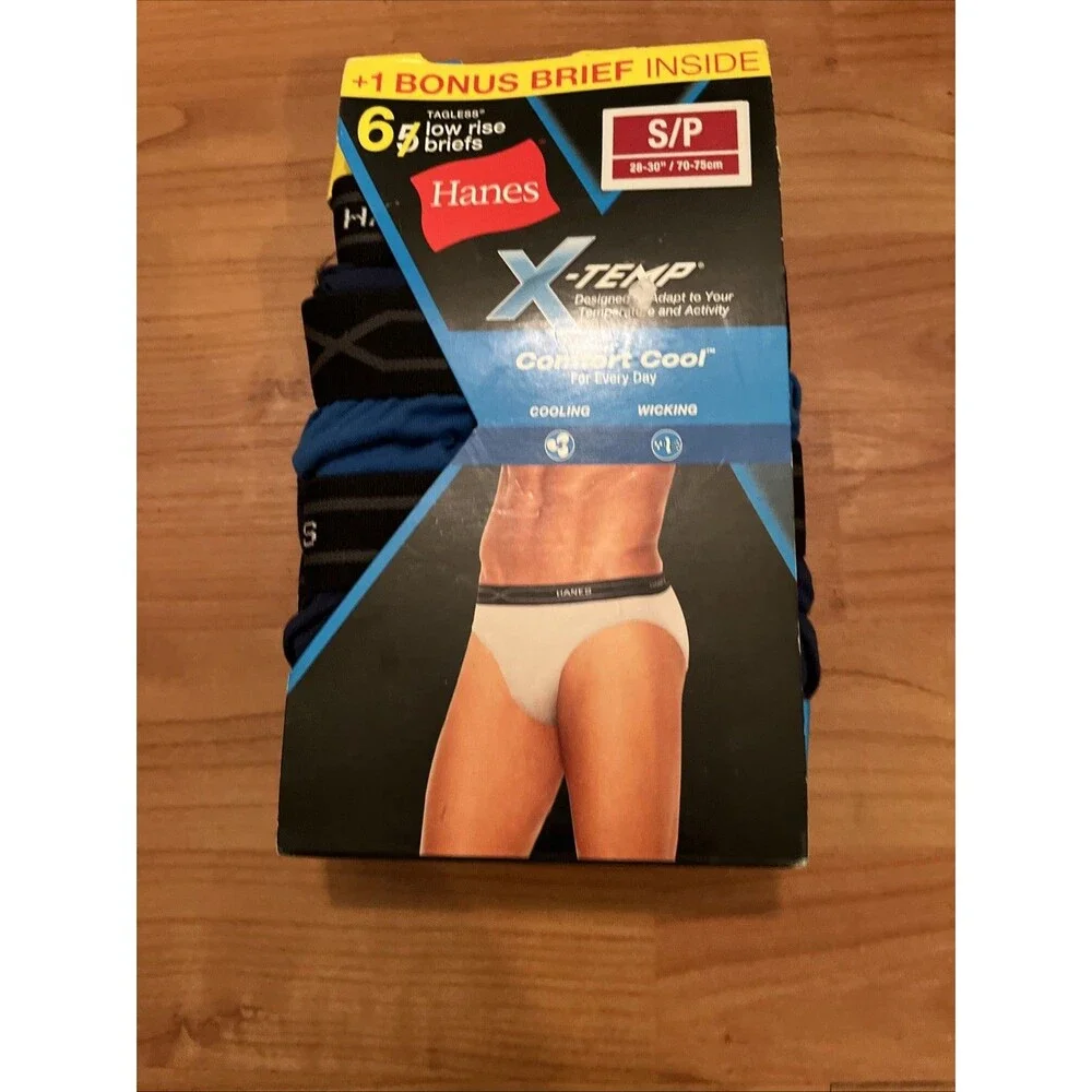 Hanes Premium Men's X-TEMP Comfort Cool Tagless 6 Low Rise Briefs Size S 28-30